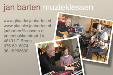 Jan Barten Muzieklessen, Gitaar & Piano